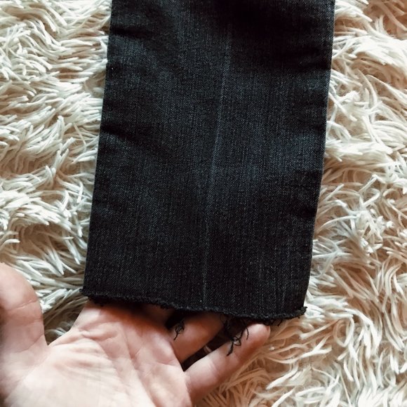 UEC - Volcom Jeans Size 1 - Distressed Washed Black w/raw hem - Straight Leg - Picture 8 of 9